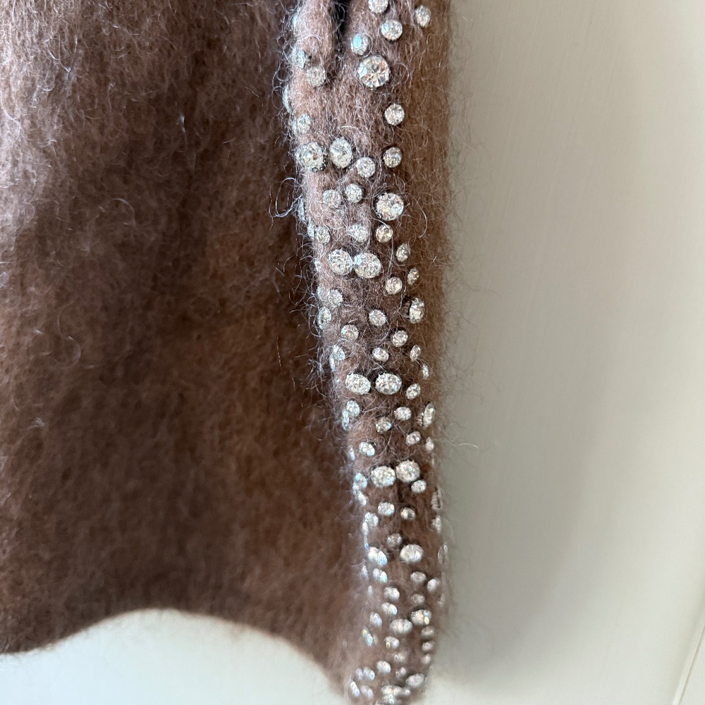 Chocolate Brown Embellished Knit Vest
